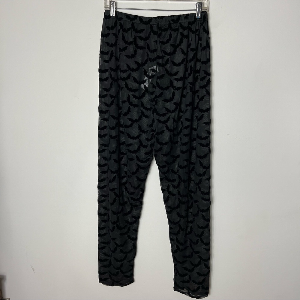 Boohoo Bats Halloween Leggings Black Sheer Tights Velvet Holiday Spooky 755